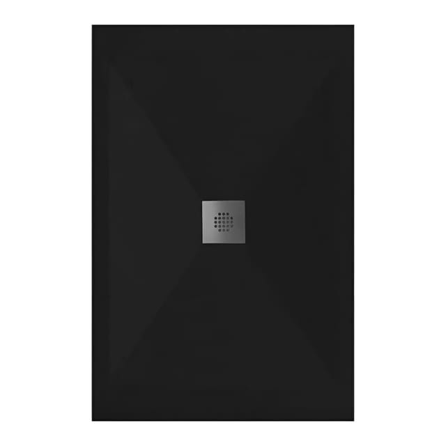 Mineralguss-duschwanne Extra Flach Dexa Schieferoptik Schwarz 70x70 Cm