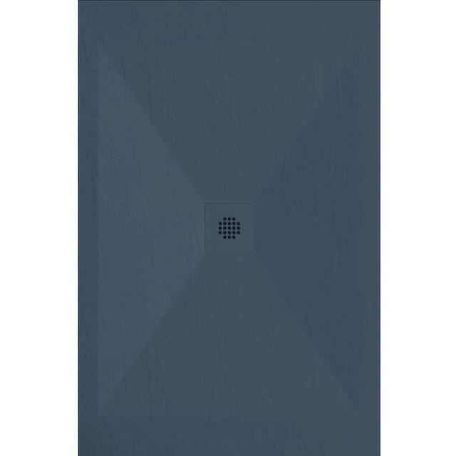 Mineralguss-duschwanne Extra Flach Dexa Schieferoptik Anthrazit 90x90 Cm Auslaufschutz In Farbe