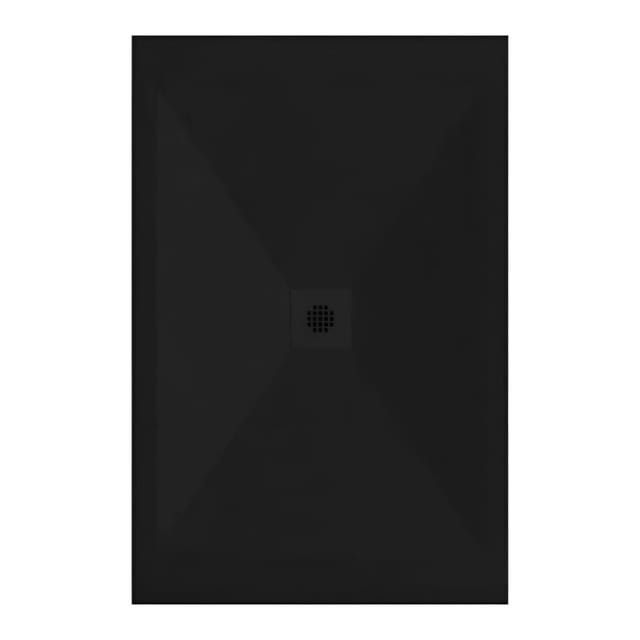 Stano. - Mineralguss-duschwanne Extra Flach Dexa Schieferoptik Schwarz 80x120 Cm Auslaufschutz In Farbe