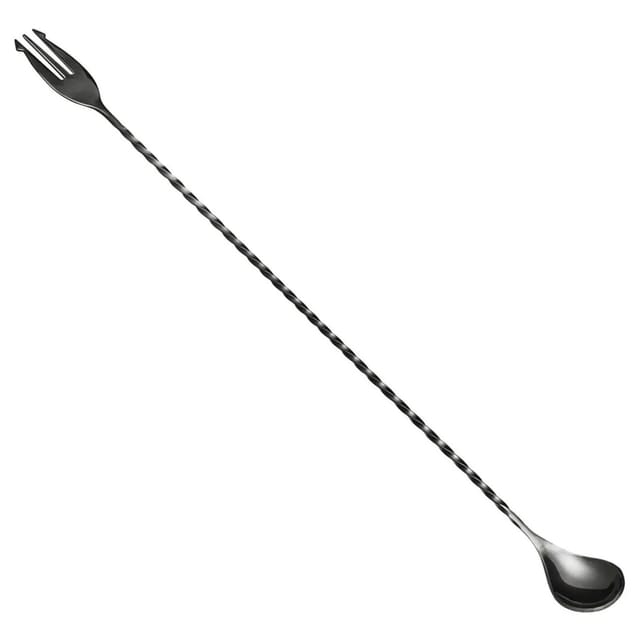 Poseidon - Barlöffel Mit Gabel 40cm - Edelstahl - Gmb - Gunmetal Black