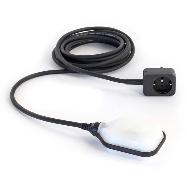 Xpotool Überlaufschutz Für Pumpen, Pegelschalter Für Teiche Mit 5 M Kabel Und Stecker, Schwimmerschalter Schwarz-weiß
