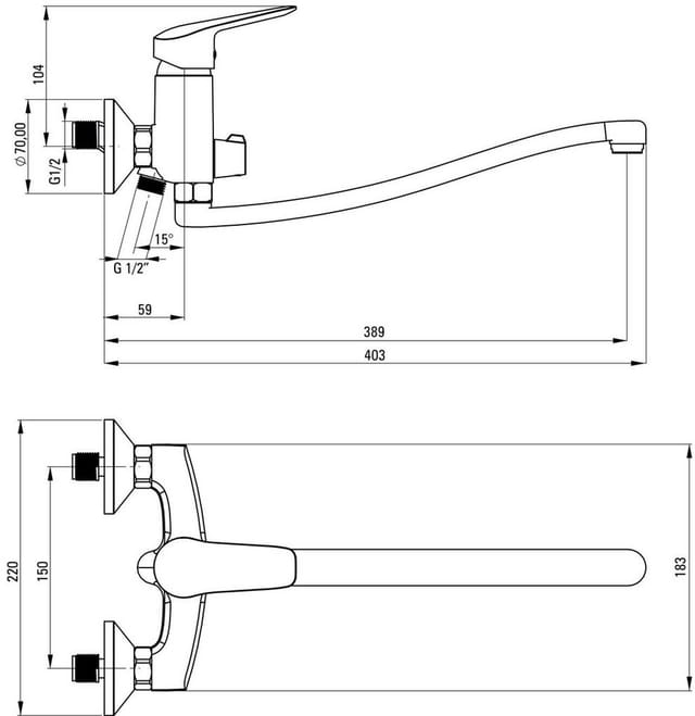 Miscelatore Lavello A Muro Con Deviatore E Canna Lunga 40 Cm Deante Boro Bmon56m Matt-schwarz