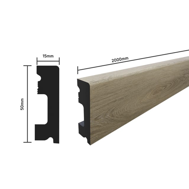Selit - Style Sockelleiste Fbl50 Eiche Cottage 2000 X 50 X 15 Mm Wasserfest