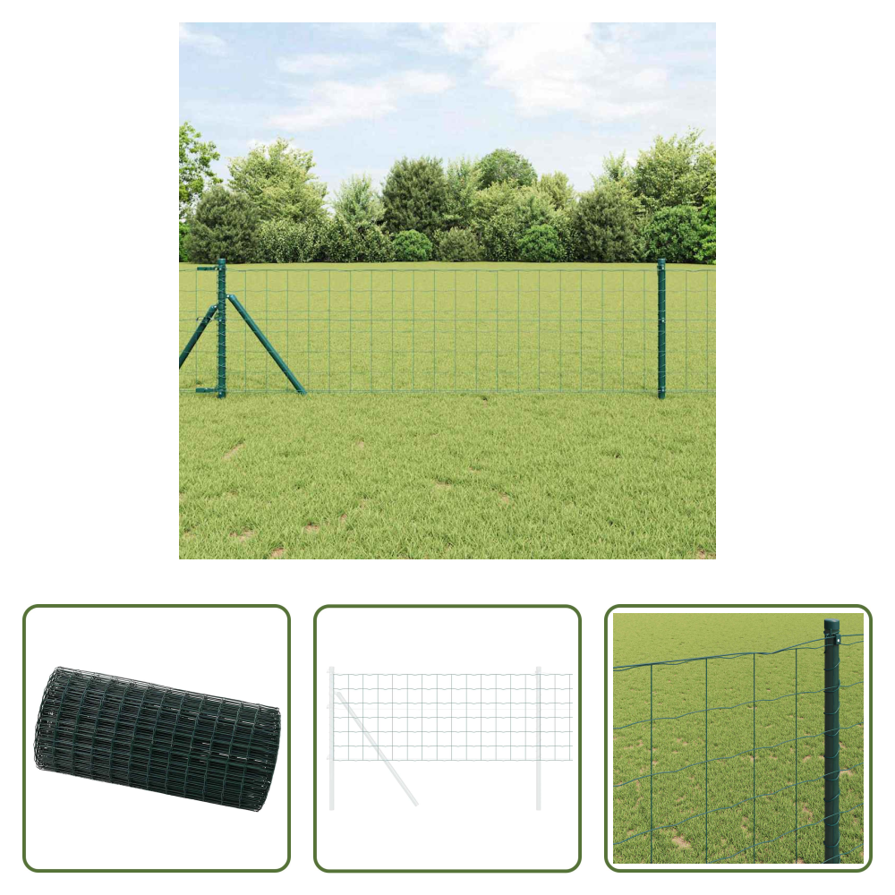 Vidaxl Terrassenzaun - Eurozaun Grün 0,4 X 25 M Pvc-beschichtetes Eisen
