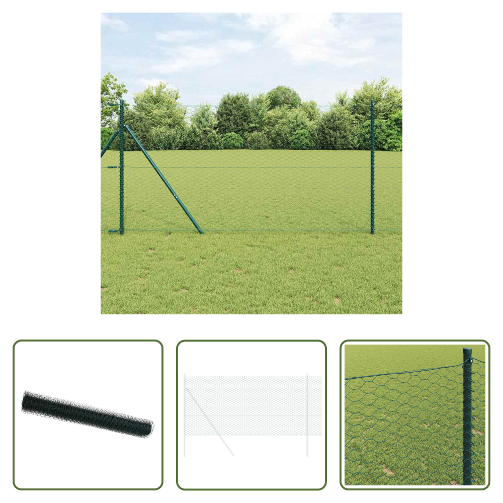 Vidaxl Terrassenzaun - Hexagonzaun Grün 1,4 X 50 M Pvc