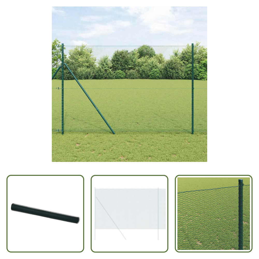 Vidaxl Terrassenzaun - Hexagonzaun Grün 1,6 X 50 M Pvc