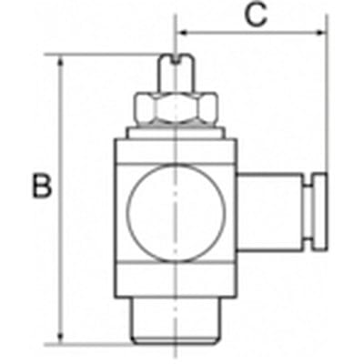 Riegler Drosselrückschlagventil, Zuluft, G 3/8, Steckverbindung 8, Schlitzschraube