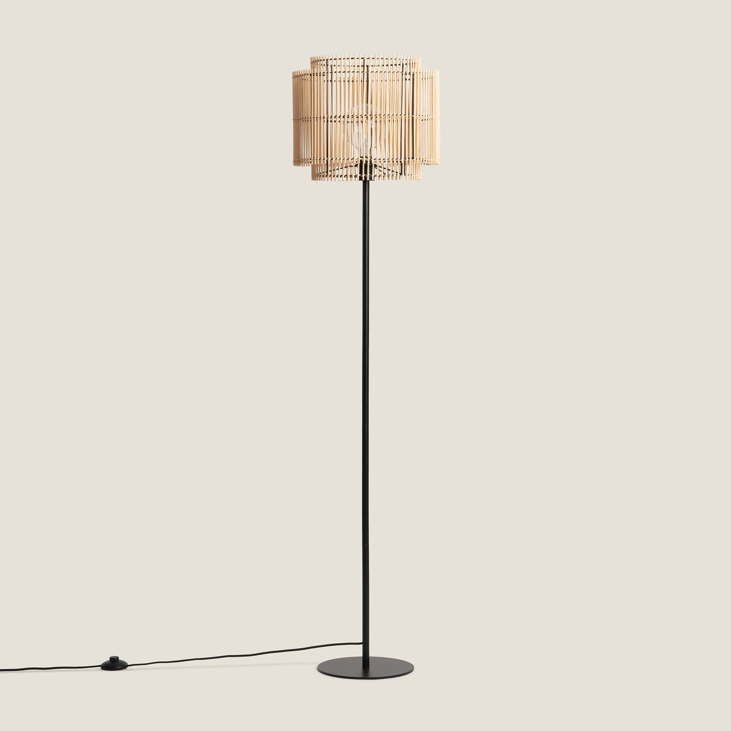 Stehlampe Bambus Und Metall Kaia Natürlich ↑ 160 Cm