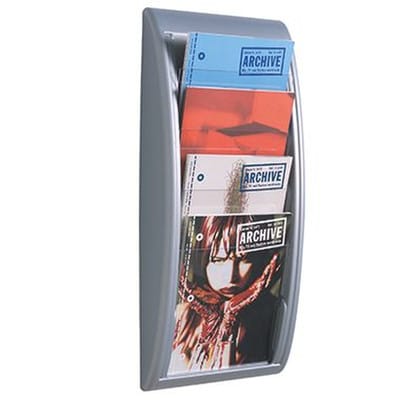 Prospekthalter Quick Blick 29 X 65 X 9,5 Cm (b X H X T) Din A4 Polystyrol Alu 4 Fächer