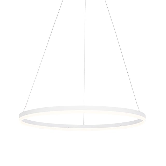 Design-hängelampe Weiß 80 Cm Inkl. Led 3-stufig Dimmbar - Anello