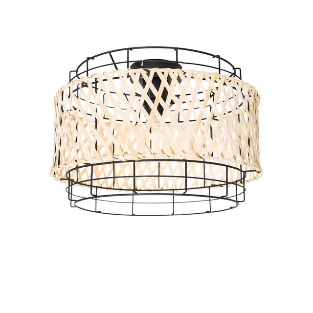 Orientalische Deckenlampe Schwarz Mit Bambus - Irena