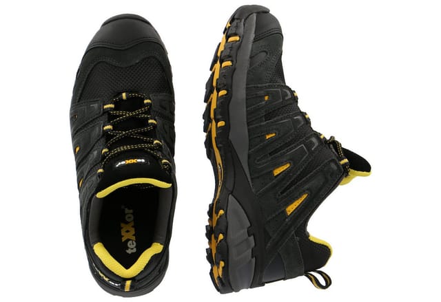 Texxor® S1-sicherheitshalbschuhe Lyon Schwarz/gelb 6112 Gr.46