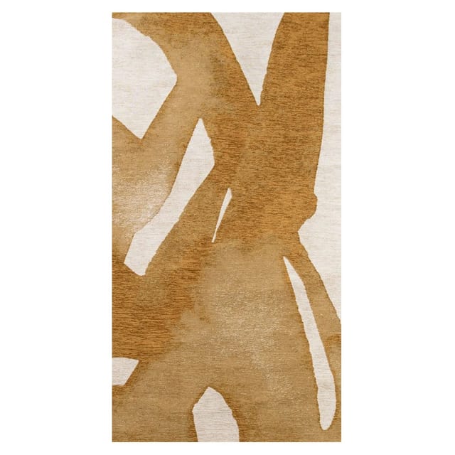 Beneffito - Teppich – Kollektion Swing – Harvest Gold – Teppich – Gold – 80 X 150 Cm – Gemusterter Teppich, Handwerkliche Verarbeitung, Weberei In Belgien – Hochwertiger Moderner Teppich