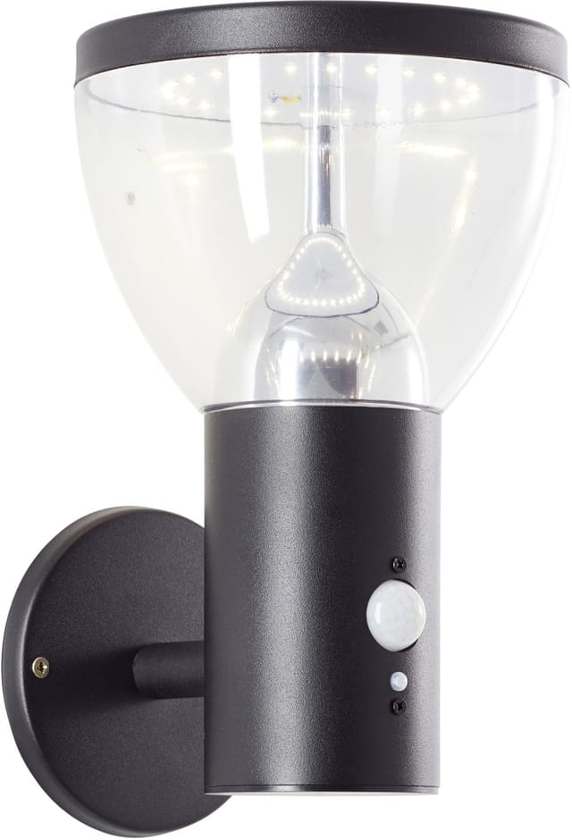 Brilliant - Led Außen-wandleuchte Tulip Led Außenwandleuchte, Solar, 25 Cm, 430 Lm, 3000 K, Edelstahl, Schwarz