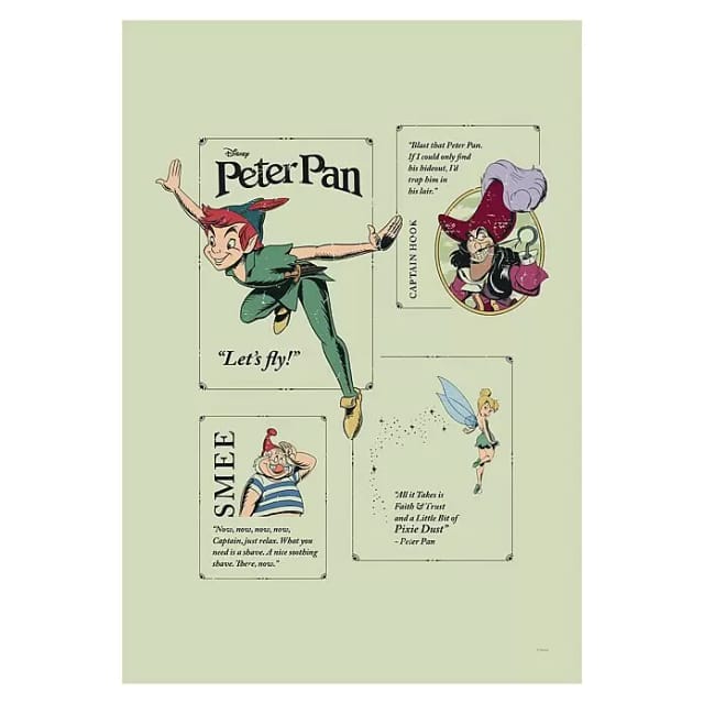 Komar Canvasbild Peter Pan Let´s Fly - 60 X 40 Cm - Bild Auf Keilrahmen - Für Kinderzimmer - Klassischer Stil