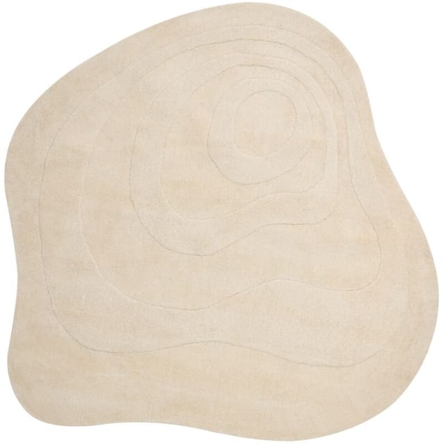 Beliani - Teppich Hellbeige Viskose U. Wolle 160x160 Cm Asymmetrisch Einfarbig Strukturiert Kurzhaar Modern Läufer Wohnzimmer Diele Flur Eingangsbereich