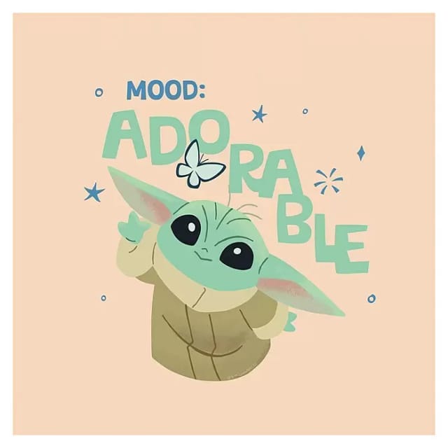 Komar Canvasbild Star Wars The Mandalorian Little Grogu Adorable - 30 X 30 Cm - Bild Auf Keilrahmen - Für Kinderzimmer
