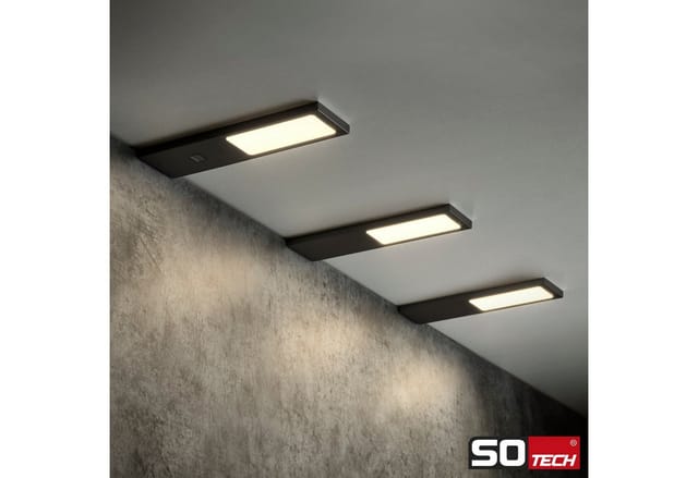 So-tech - Sotech Led-möbelleuchte Giulia Ii Mit / Ohne Sensor Schwarz, 2700k Warmweiß Inkl. Trafo & Verteiler, 3er Set