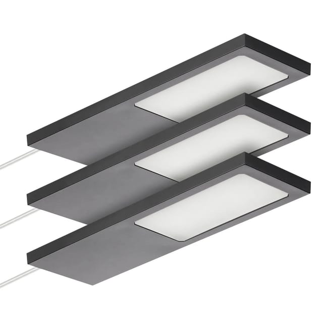 So-tech - Sotech Led-möbelleuchte Giulia Ii Ohne Sensor Schwarz, 2700k Warmweiß Inkl. Trafo & Verteiler, 3er Set