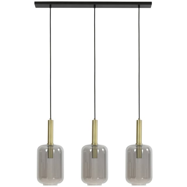 Light&living - Hängeleuchte - Lekar - Bronze - Glas Rauchglas -