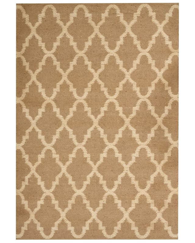 Teppich Beige Jute Rechteckig 160 X 230 Cm Kurzflor Mit Marokkanischem Muster Handgewebt Boho Für Fußbodenheizung Wohnzimmer Esszimmer