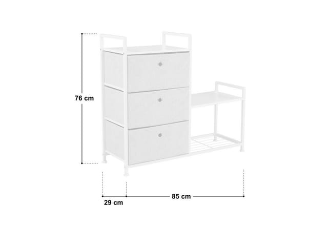 Runa 3-schubladen-regal Universales Regalsystem Metall Vliesstoffschubladen Schwarz/grau - Svita
