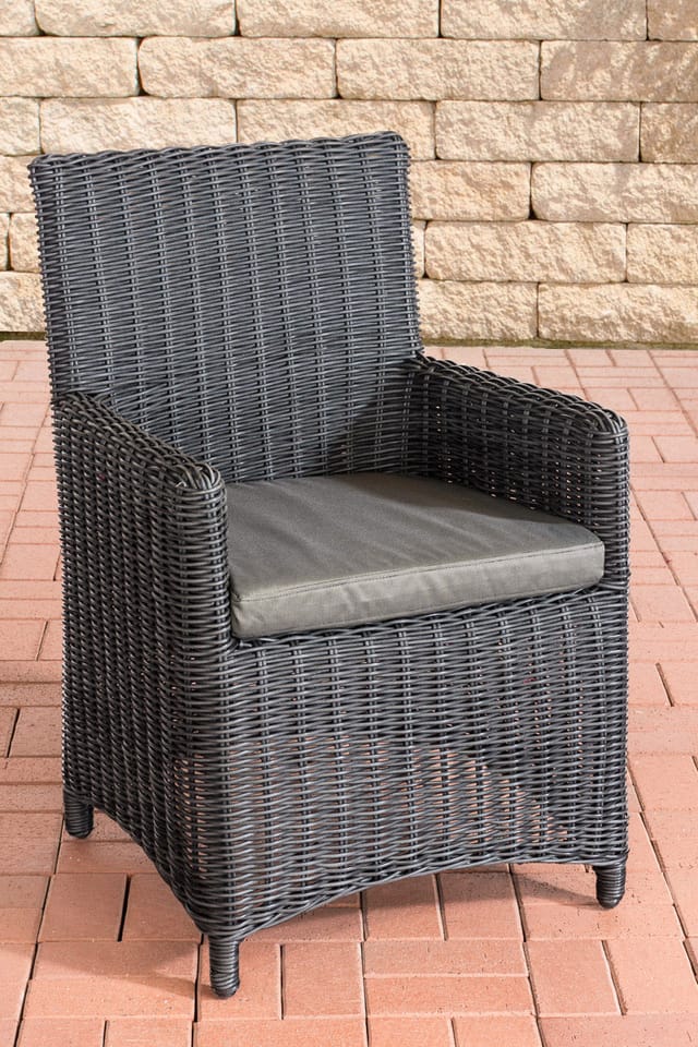 Polyrattan Gartenstuhl Fontana 5mm Schwarz Anthrazit
