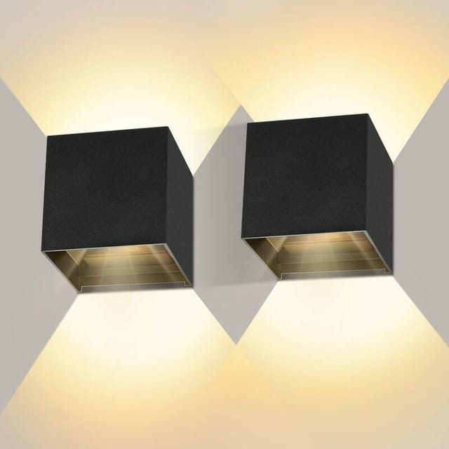 12 W Innen-/außen-led-wandleuchte, 2 Stück, Wasserdicht, Mit Verstellbarem Beleuchtungswinkel, Warmweiß 3000 K - Gabrielle