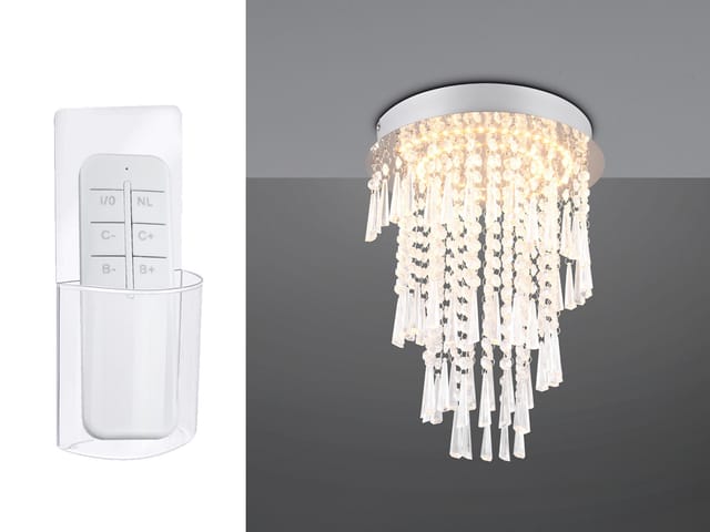 Led Deckenleuchte Mit Acryl Kristallbehang Und Fernbedienung, Ø 30cm