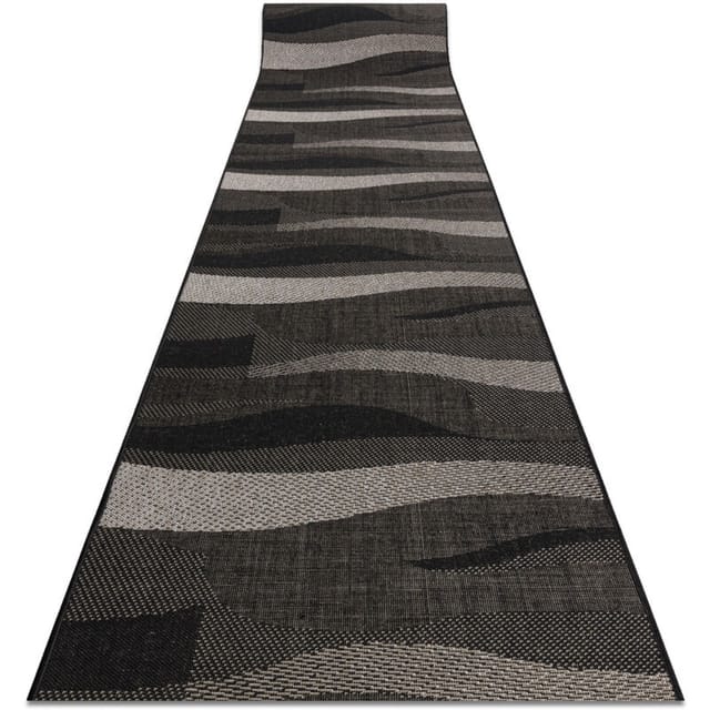 Rugsx - Läufer Sizal Floorlux Modell 20212 Black / Silver 80 Cm Beige 80x440 Cm