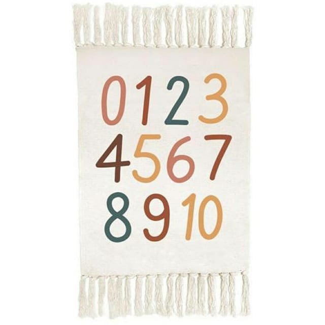 Kinderteppich Buchstaben/ Zahlen, Mit Fransen, 60 X 90 Cm