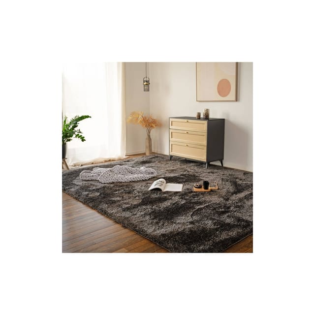 Home Deluxe - Hochflor Teppich Sofi Farbe: Anthrazit, Größe: 320 X 240 Cm Teppich Hochflorteppich Flor Wohnzimmer