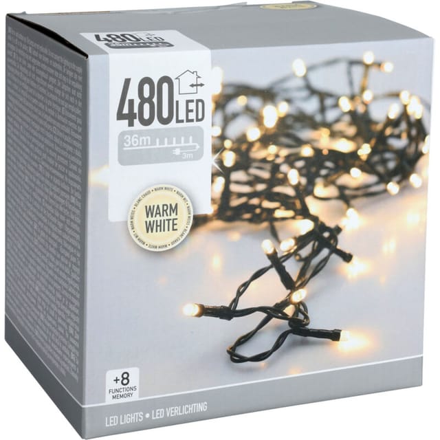 Led-girlande Aussen Schwarzes Kabel Warmweiß 36m Warmes Weiß 2700k 36 M
