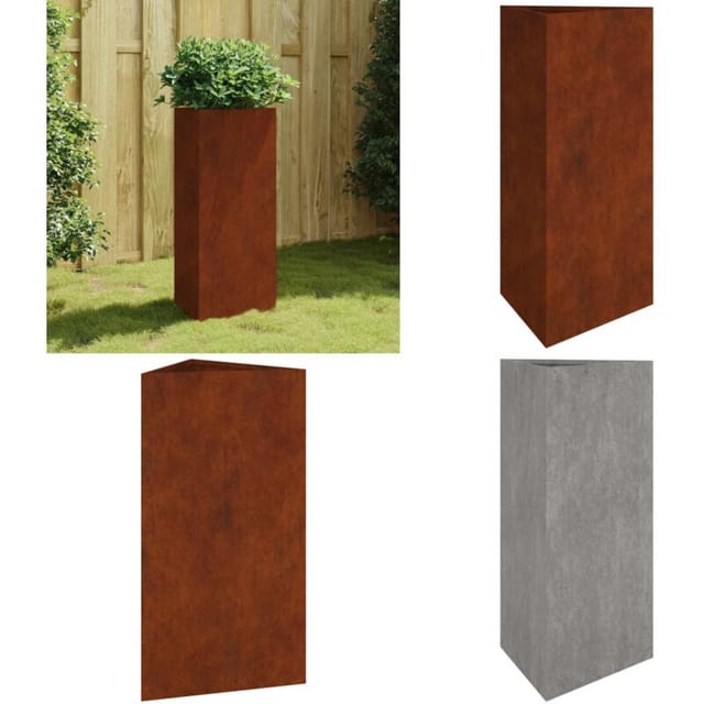 Pflanzkübel 40x34,5x75 Cm Cortenstahl - Cortenstahl Pflanzkübel - Gartendekoration - Rostoptik - Outdoor Topf - Balkonpflanze - Home & Living