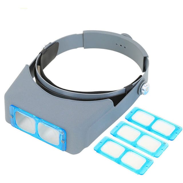Gabrielle 1,5x/2x/2,5x/3,5x Vergrößerungsbrille Mit Beleuchtung Mit 4 Abnehmbaren Linsen – Helm-kopfband-lupe Mit Licht Zum Lesen, Juwelieren, Nähen