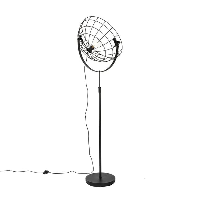 Industrielle Stehleuchte Schwarz 50 Cm Verstellbar - Hanze