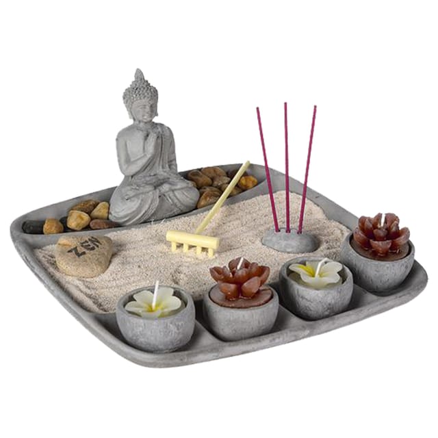 Atmosphera - Zen-garten - Zement - Grau - 24x12 Cm Créateur D'Intérieur
