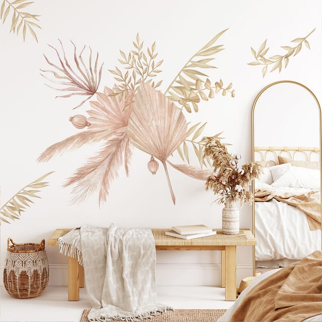Tigrezy Decalmile Wandaufkleber, Palmblatt-wandaufkleber, Tropische Pflanze, Wanddekoration, Schlafzimmer, Wohnzimmer, Büro
