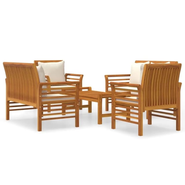 5-tlg. Garten-lounge-set Mit Kissen Massivholz Akazie Vidaxl