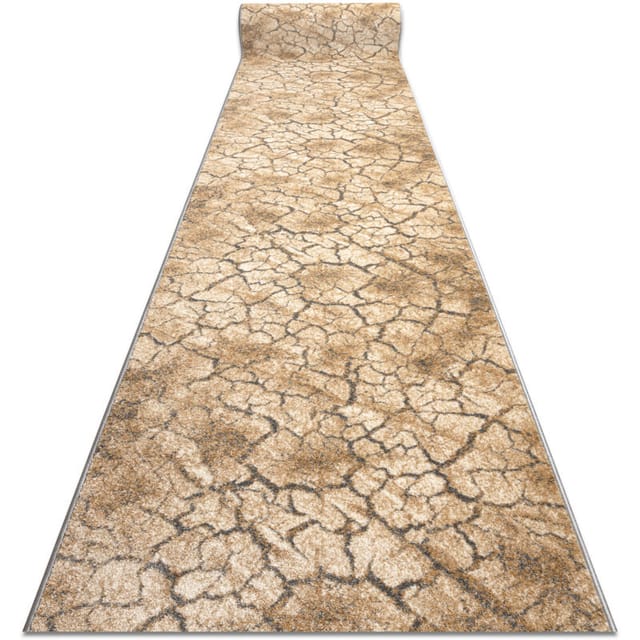 Rugsx - Läufer Karmel Terra Rissiger Boden Grau Karamell 80 Cm Beige 80x140 Cm