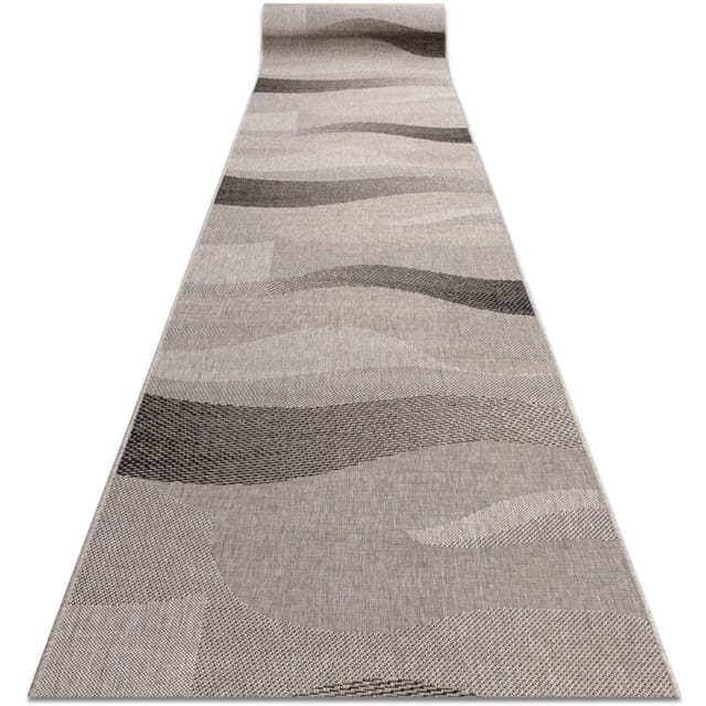 Rugsx - Läufer Sizal Floorlux Modell 20212 Silver / Black 70 Cm Beige 70x440 Cm