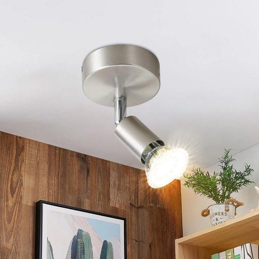 Gbly Led Deckenstrahler 1 Flammig Wand - Deckenleuchte Modern Deckenlampe Gu10 Deckenspot Schwenkbar 330°drehbar Wandstrahler Spot Edelstahl Decke Wohnzimmer Schlafzimmer Ohne Leuchtmittel