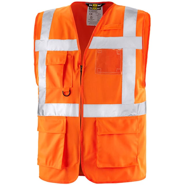 Texxor® Warnschutz-weste Dundas 100% Polyester Leuchtorange 4207 Gr. Xs