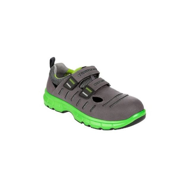 Runnex® S1p-esd-sicherheitsklettsandalen Flexstar Grau/grün, 5171 Gr. 47