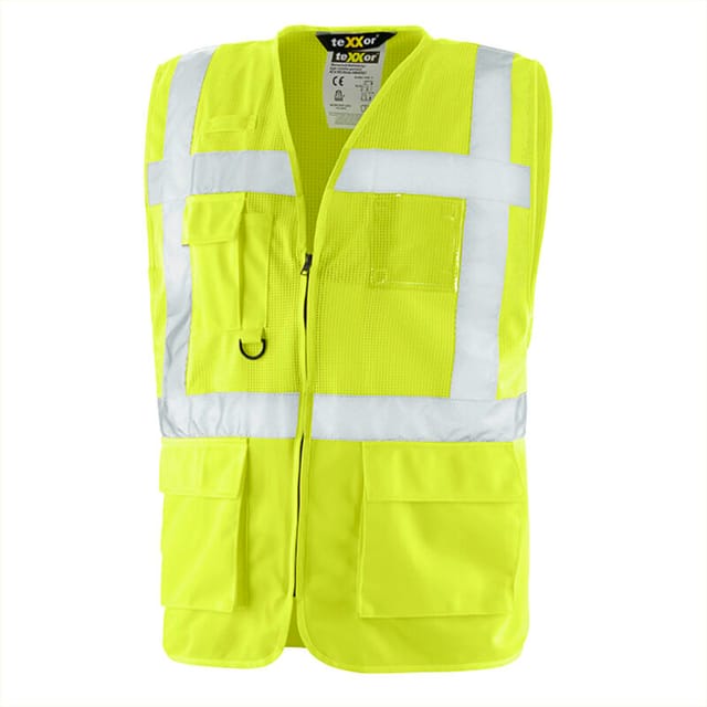 Texxor® Warnschutz-weste Amherst 100% Polyester Leuchtgelb 4214 Gr. L