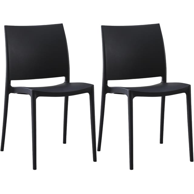 2er Set Gartenstühle Meton Schwarz