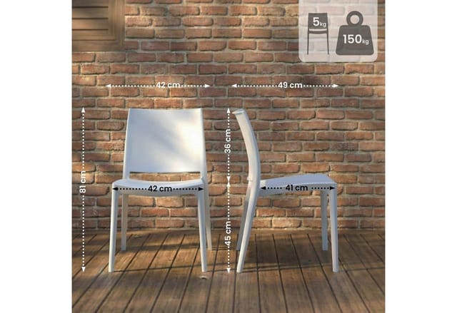 2er Set Gartenstühle Meton Weiß