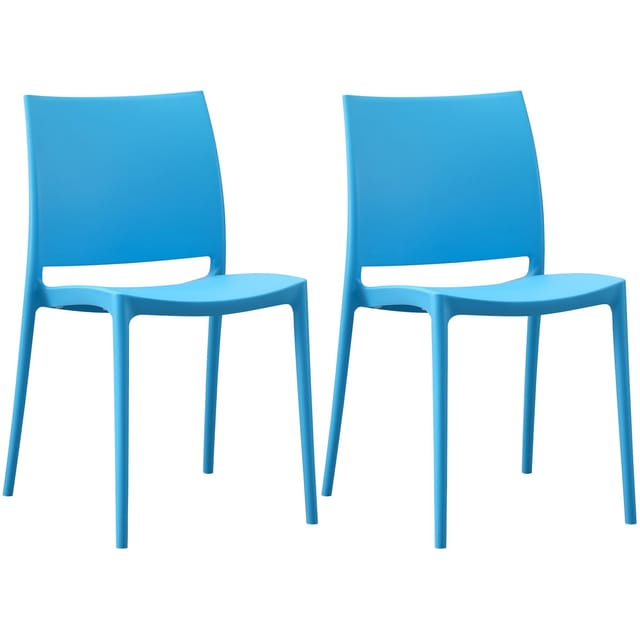 2er Set Gartenstühle Meton Blau