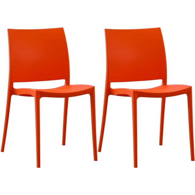 2er Set Gartenstühle Meton Orange