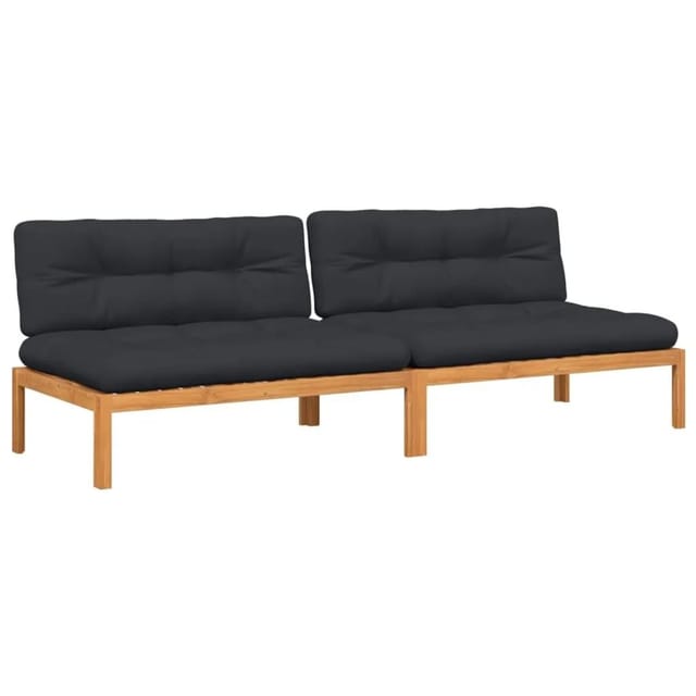 Garten-mittelsofas Aus Paletten Mit Kissen 2 Stk. Akazienholz Vidaxl